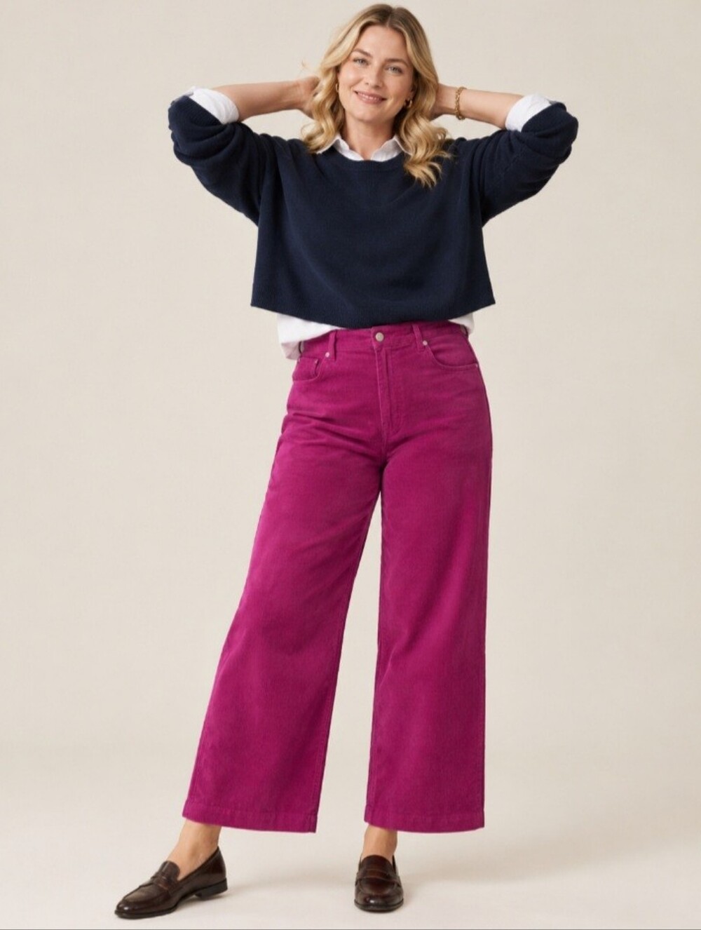 Anthropologie Pilcro The Icon Fuschia Pink Corderoy Pant Size 18W